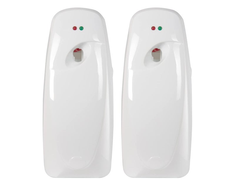 EnBath Automatic Air Freshener Spray Dispenser (2-Pack) Wall Mounted or Free Standing  Commercial and Home Use  Multiple Time Scent/Mist Release Settings for Room/Restroom Sprayer (White) - Image 1